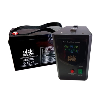 SOLAR INVERTER WITH BATERY CABLE 1000VA/700W 12V 220V + AGM BATTERY 12V100AH