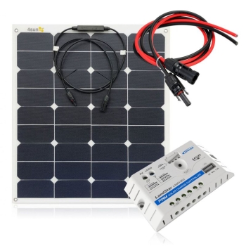 ZESTAW NA ŁÓDŹ PANEL SŁONECZNY FLEX 65W / PWM 5A