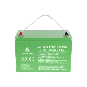 Akumulator LiFePO4 LP24-50 50Ah 24V 50A Bluetooth mata grzewcza